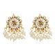 Handcrafted Floral Kundan Pearl Drop Earrings